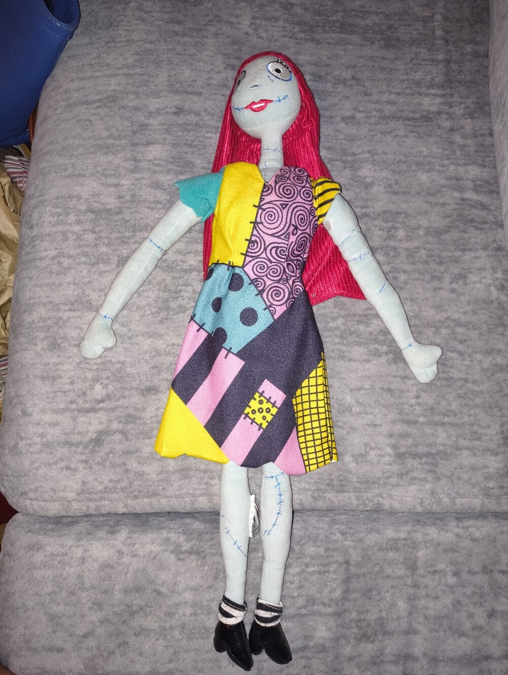 Disney Sally Patchwork Doll - Pink Hair, Yellow & Teal Dress